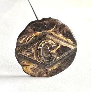 Vintage Diamond C hat pin Cudahy Packing Co ham stickpin brooch